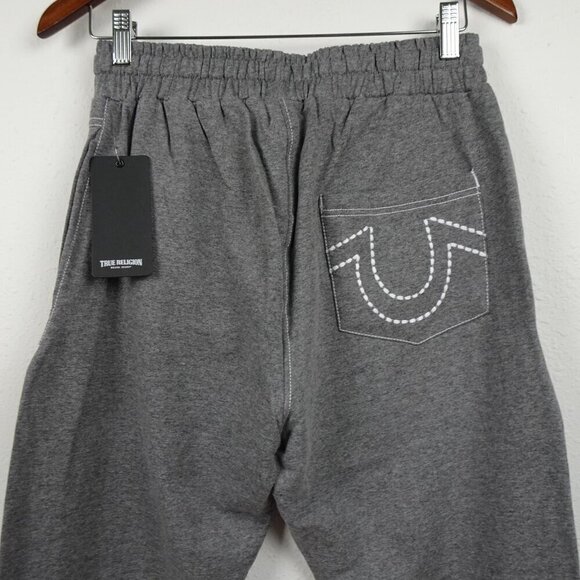 True Religion Joggers Men's Size S Gray Logo Sweatpants Lounge Wear - Picture 6 of 11